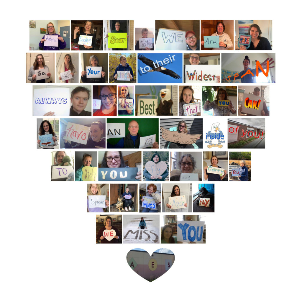 Featured image of article: Heart Collage from AES Staff to Students