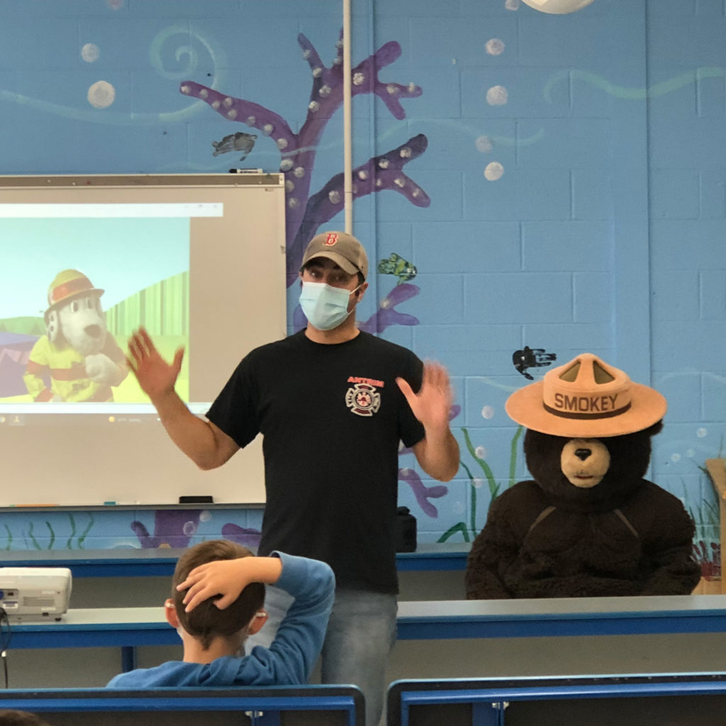 Featured image of article: Smokey Bear visits AES as part of Fire Prevention Day