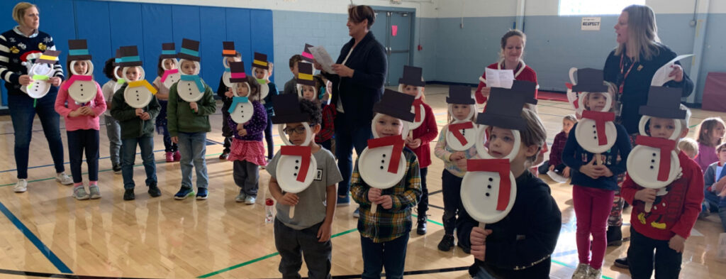 Featured image of article: AES Kindergarteners preparing for Winter Sing-a-long